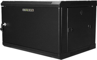 Шкаф настенный 19 дюймов 18U 600х350х901 GYDERS GDR-186035BM, металлическая дверь черный