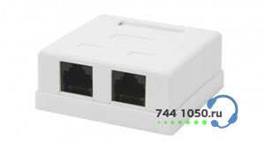 Розетка компьютерная RJ-45, настенная, 2 порта RJ-45 (8P8C) SINELLS SNL-88452