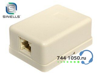 Розетка телефонная настенная, 1 порт RJ-12 (6P4C) SINELLS SNL-64121