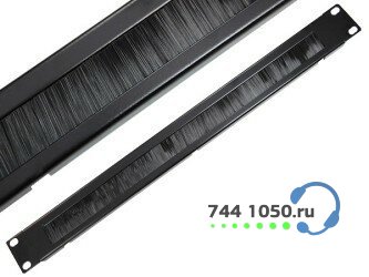 Фальшпанель 19 1U с щеточным вводом черная GYDERS GDR-BEB